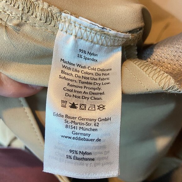 Eddie Bauer Men 38x30 Rainier Pant Nylon Hiking Outdoor Beige Sun Protection NEW - Picture 7 of 11